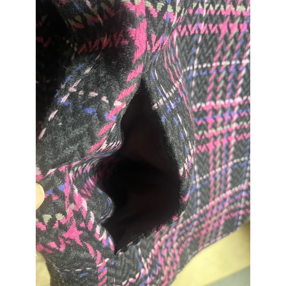Pendleton Classic Vintage Wool Plaid Blazer Pink Purple Collarless Jacket Sz 14 - Picture 6 of 12